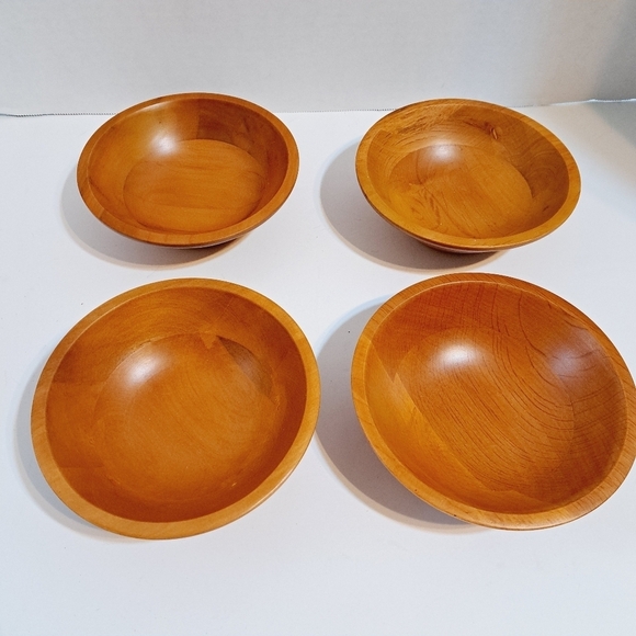Milbern Wooden Salad Bowl Serving Set 5 Pieces - Picture 4 of 6